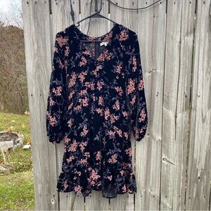Another love S Velvet Floral Mini Dress